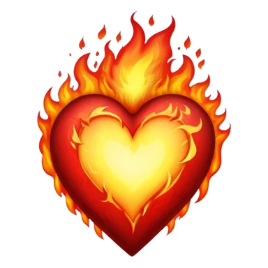 cœur enflammé  sticker