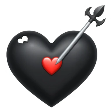 Corazón negro con una flecha q lo atraviesa todo y el corazón negro. sticker