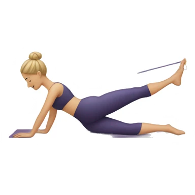 A woman doing Pilates with an elastic band on her foot sticker
