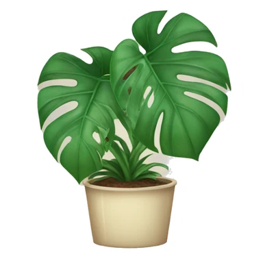 Smiling monstera plant sticker
