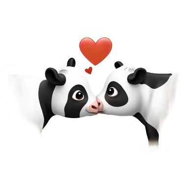 Panda kissing cow sticker