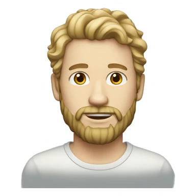 white skin wavy hair light bearded man sticker