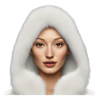 Bella hadid in white fur sticker