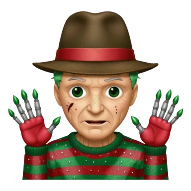 glitter freddy krueger sticker