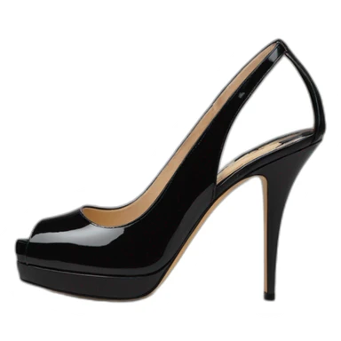 One Black Patent Leather Daffodile Platform Heels sticker
