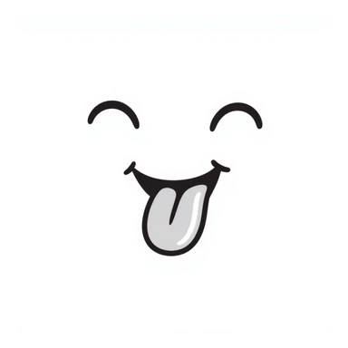 a fluttering tongue fluttering gently, hand drawn doodle style sticker