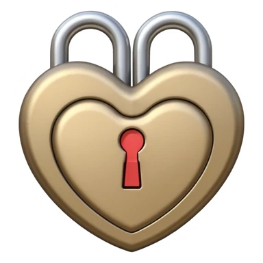 beige heart shaped lock sticker