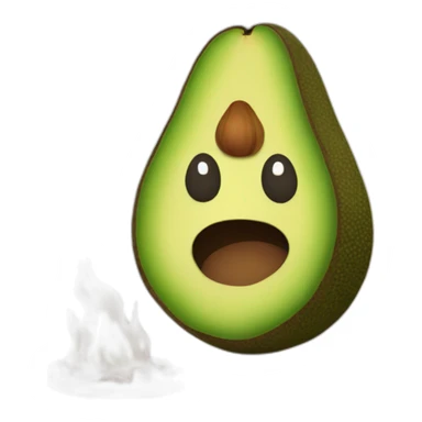 avocado with a fire pit sticker