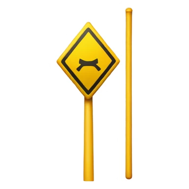 simple alert exclamation mark road sign yellow sticker
