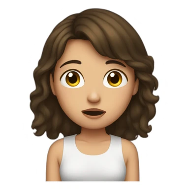 Brunette girl crying in closet sticker