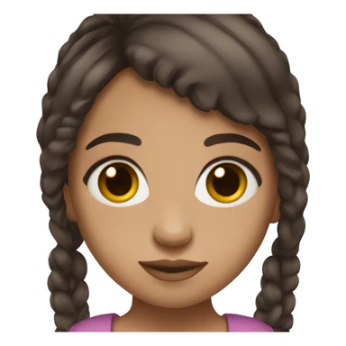 girl with dark brown hair and dark brown eyes and doll lashes sticker