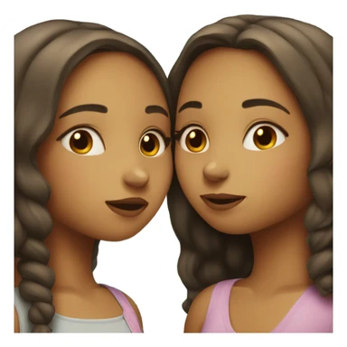 girls kissing each other sticker