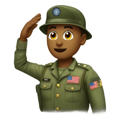 Army Solider saluting sticker
