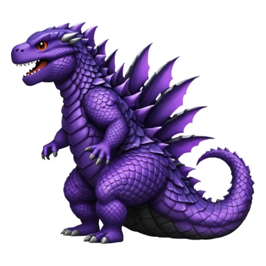 Godzilla black purple skales sticker