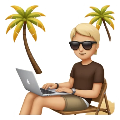 laptop und im hintergrund einen strand sticker