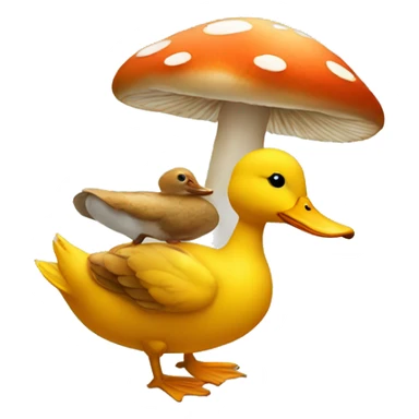 Mushroom riding a duck sticker