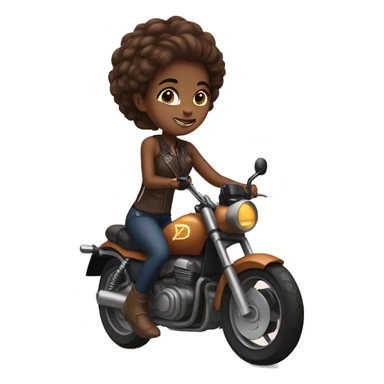 A brown skin girl on a motorcycle  sticker