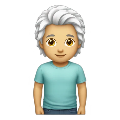 niño blanco de pelo largo pitufo sticker