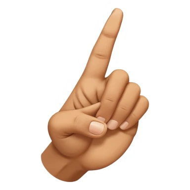 Twist to the side and bend the finger sticker