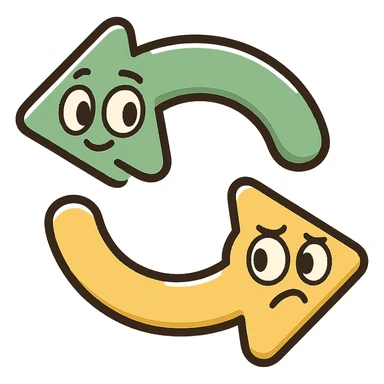 turnover arrows icon, modern look, green gold and white color scheme, rounded shapes, simple design, no background sticker