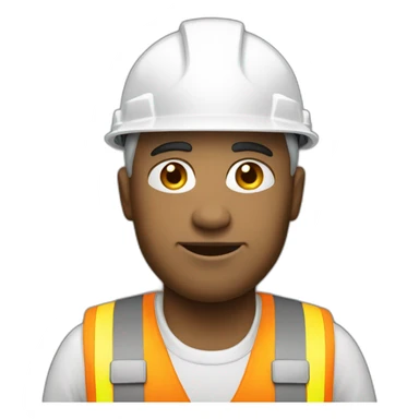 White Construction worker sticker