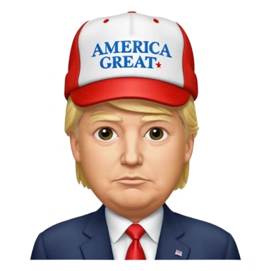 Trump wearing Make America great again sticker