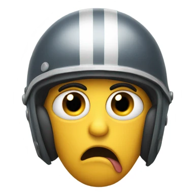 Emoji with a helmet and drooling  sticker