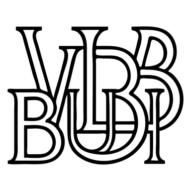 grey elegant monogram of the letters WILD BUNCH, intertwined or overlapping, sophisticated look sticker