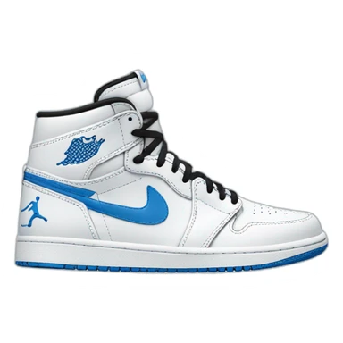 nike jordan 1 white sneaker with blue clouds printed on the sneaker  sticker