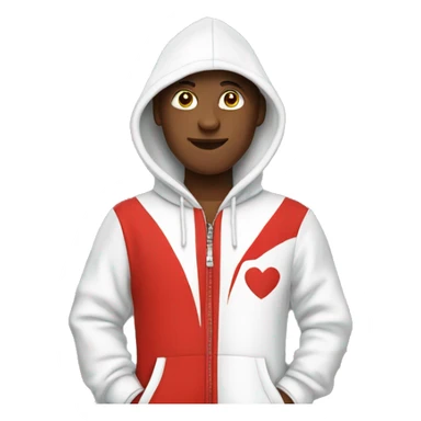 red and white zip up hoodie sticker