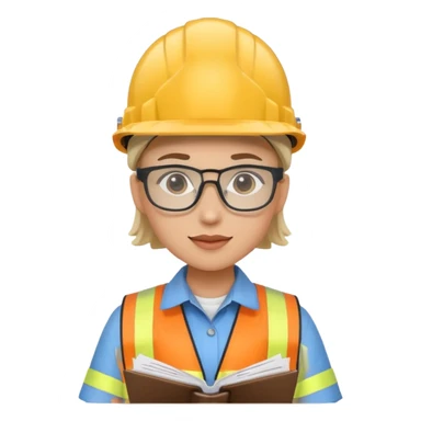 The occupational safety specialist is sitting at the paperwork sticker