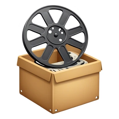 movie cold, Film reel in box sticker