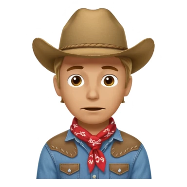cowboy making oops expression sticker