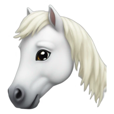 Cute white pony sticker