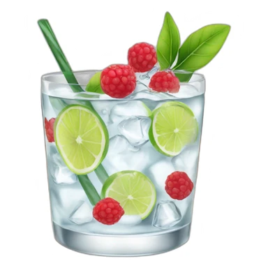 Gin tonic with red fruit sticker