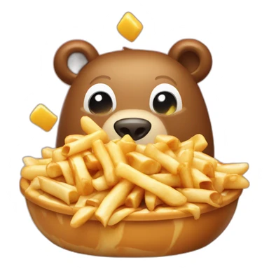 Poutine chevauchant un ours sticker