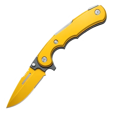 Foldable Pocket Knife yellow sticker