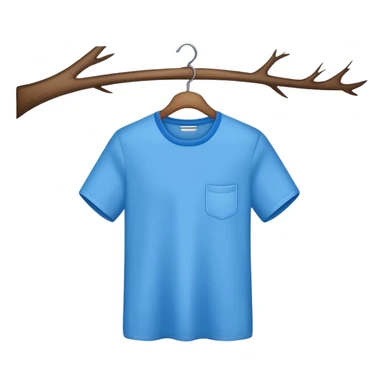 blue shirt hanged on a hanger sticker