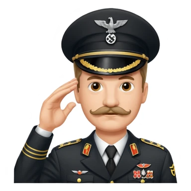 The man with the German mustache is saluting his superior officer, the Nazi commander. sticker