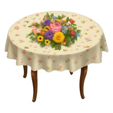 Round table with floral cloth sticker