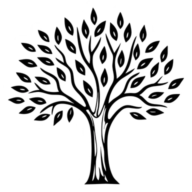 white tree with bright red leaves sticker