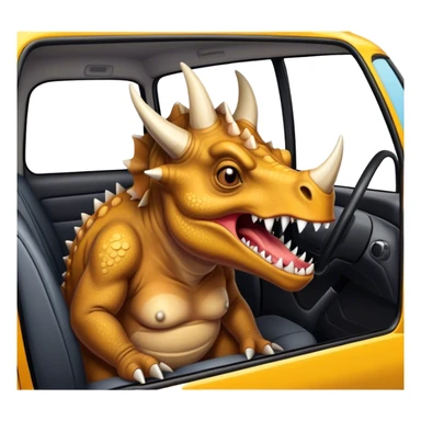 angry office triceratops in the back seat of the taxi sticker