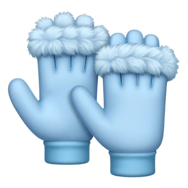 pastel blue fluffy glove winter  sticker