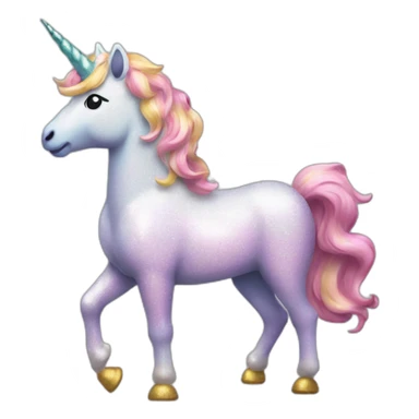 unicorn farting glitter sticker