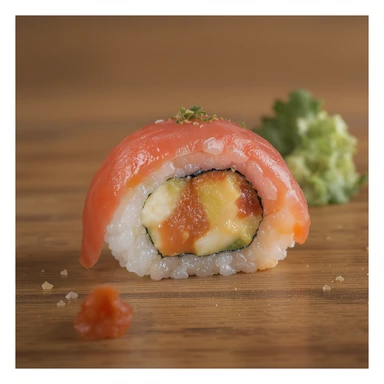 heart-shaped sushi, professional photography style sticker