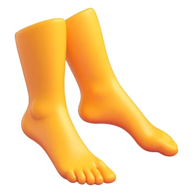 Create a single leg emoji in the same pose as the reference image, in iOS emoji style. 3D, shiny, smooth gradients, soft shadows, realistic leg and foot, classic emoji look. Add a soft shadow under the foot. sticker