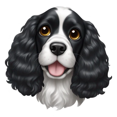 Black and white cocker spaniel sticker