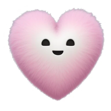 fluffy love heart with no face sticker