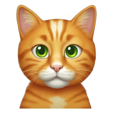 Orange cat green eyes sticker