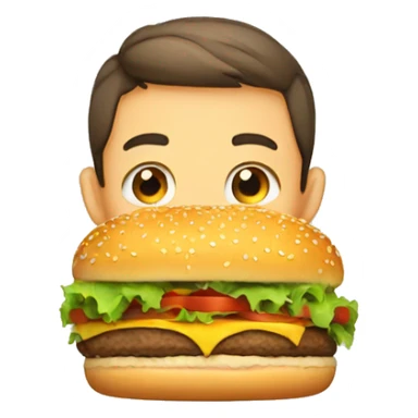 boy eat hamburger sticker
